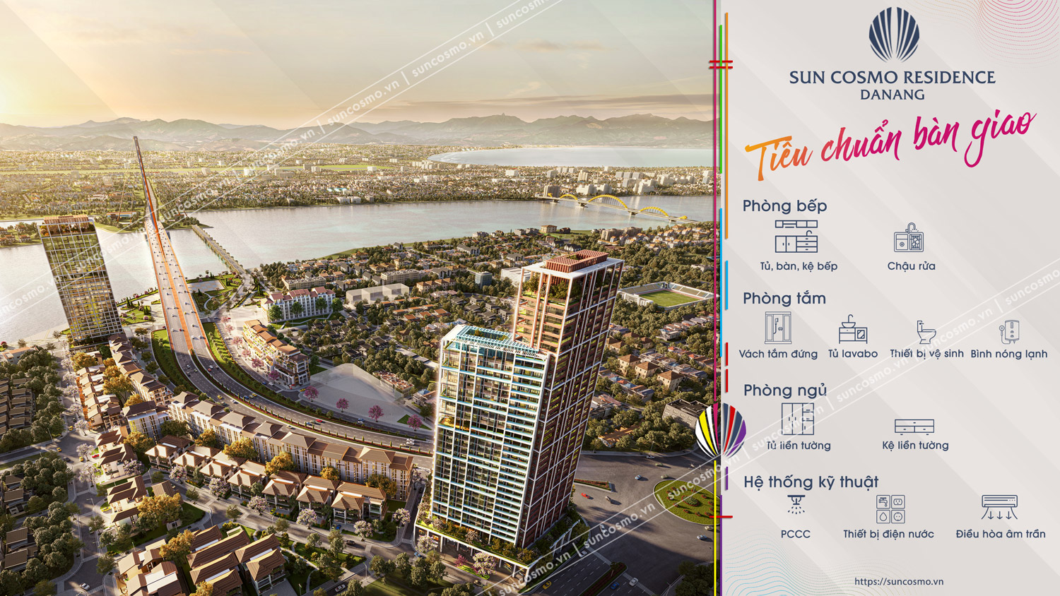 Tiêu chuẩn bàn giao phân khu căn hộ The Panoma - Sun Cosmo Residence